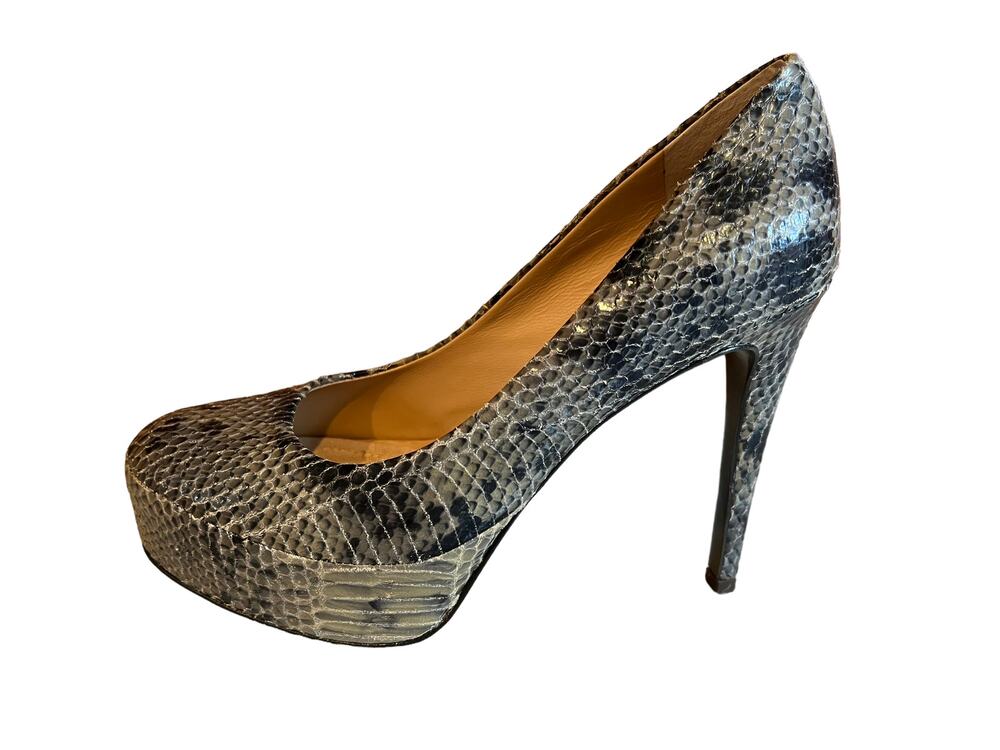 Diane Von Furstenberg DVF Snake Python Print Platform Pumps 6.5